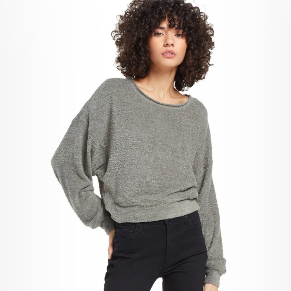 Z Supply Ash Green Cropped Sweater